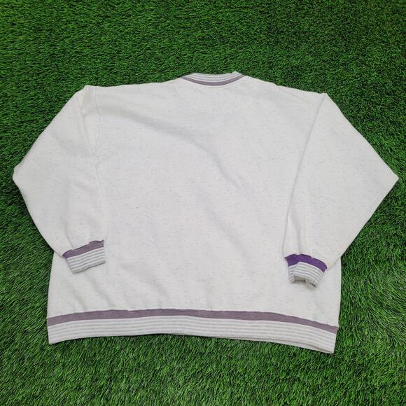 Vintage 90s San-Diego Ringer Sweatshirt 2XL 26x26 Boxy Gray - Picture 2 of 12